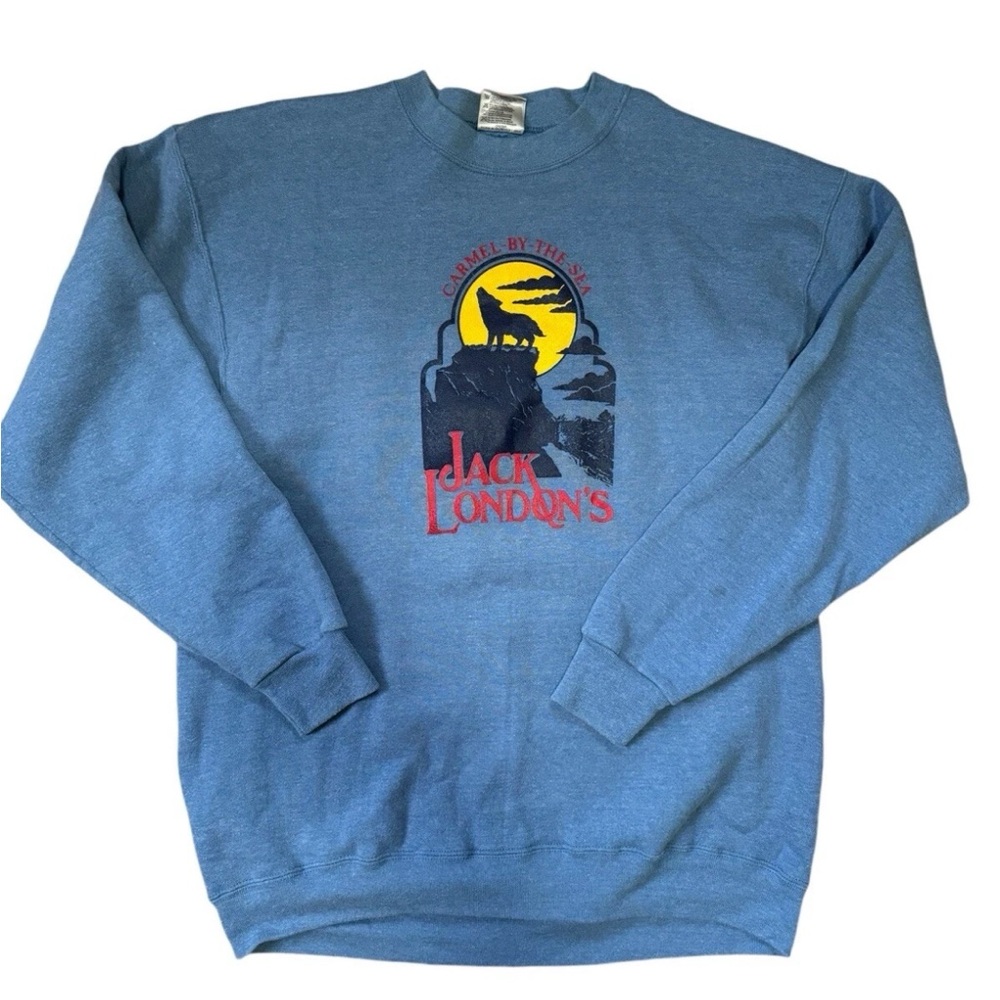 Jack London Blue and Yellow Graphic Crewneck Sweater